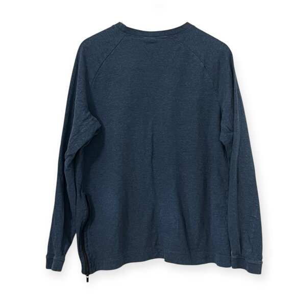 Nike Men’s Navy Blue Long Sleeve Crewneck Shirt XL Side Zip Lightweight Casual - Picture 2 of 11